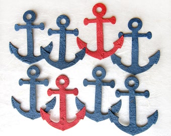 30 ancres en papier graine Faveurs nautiques de baby shower - Nautical Wedding Favor Flower Seed Paper