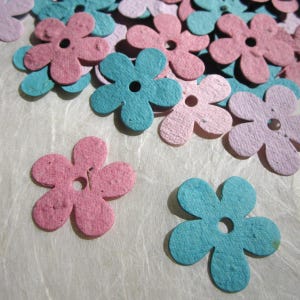 100+ Seed Paper Confetti Flowers - Daisy Wedding Favors - Flower Seed Plantable Paper Daisies - Blush Pink Rose White