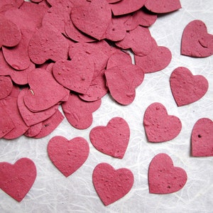 100 Flower Seed Paper Confetti Hearts Wedding Favors Red Pink Blue Green Yellow Purple and more Plantable Paper image 7