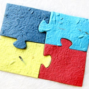 100 pezzi di puzzle piantabili Coriandoli di carta di semi - Fiori Seme Autismo Consapevolezza Favori