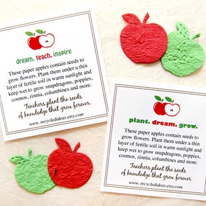 100 Plantable Confetti Apples Flower Seed Paper Spread the Love Wedding Favors Teacher Gifts Hungry Caterpillar Birthday Party Favor image 2