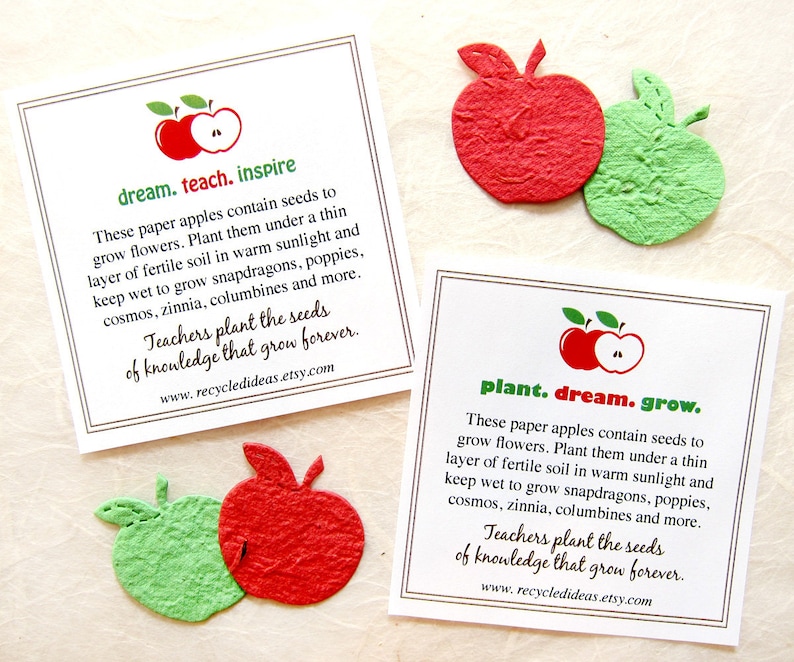 100 Plantable Confetti Apples Flower Seed Paper Spread the Love Wedding Favors Teacher Gifts Hungry Caterpillar Birthday Party Favor image 2