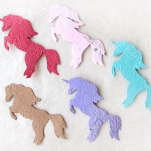 12 Unicorn Birthday Party Favors Seed Paper Plantable Unicorns Fairy Princess Birthday Favor Baby Shower Favors image 2