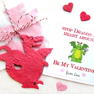 12 Seed Paper Dragon Birthday Party Favor Cards Flower Seeds image 8