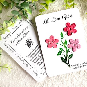 1+ Plantable Daisy Wedding Favor DIY Thank You Cards