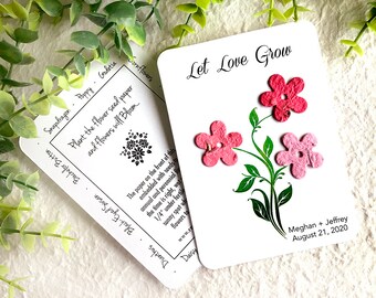 1+ Plantable Daisy Wedding Favor DIY Thank You Cards