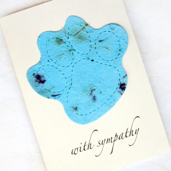 Plantable Pet Sympathy Card - Dog or Cat - Forget Me Not Flower Seeds