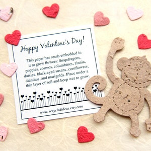 12 Seed Paper Monkeys Baby Shower Favors Birthday Party Favors Custom Card option image 7