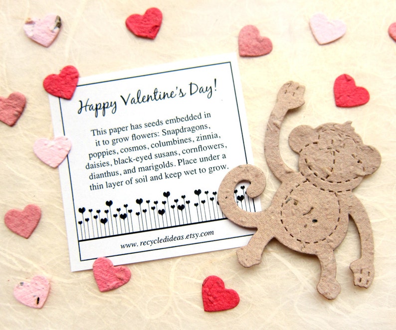 12 Seed Paper Monkeys Baby Shower Favors Birthday Party Favors Custom Card option image 7