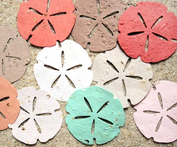 30 Big Seed Paper Sand Dollars Beach Wedding Favors Etsy