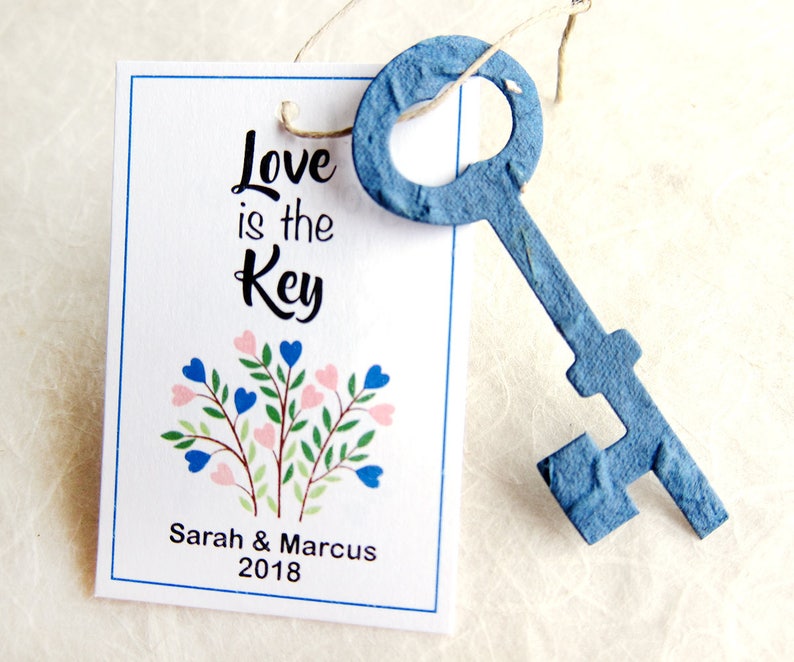 50 EcoFriendly Seed Paper Skeleton Keys Wedding Favors  image 8