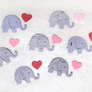 100 Flower Seed Paper Confetti Elephants - Plantable Elephant Baby Shower Favors