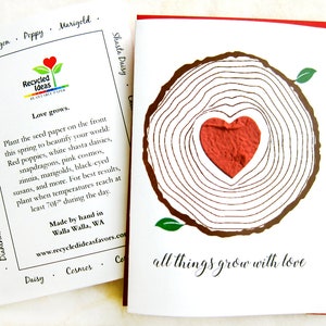 Plantable Seed Paper Cards Your Choice Style Thank You Happy Birthday New House Father's Day Fishing Tree Ring Heart