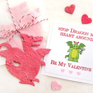 12 Seed Paper Dragon Birthday Party Favor Cards Flower Seeds image 7