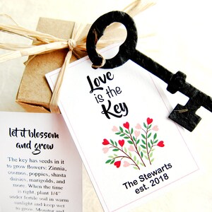 50 EcoFriendly Seed Paper Skeleton Keys Wedding Favors - L’amour personnalisé est l’option des cartes clés