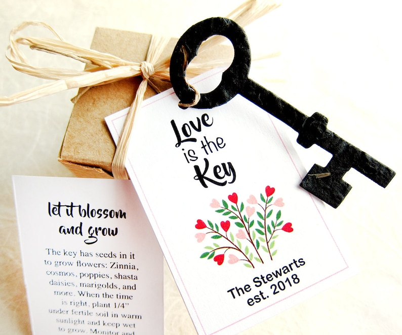 50 EcoFriendly Seed Paper Skeleton Keys Wedding Favors  image 0