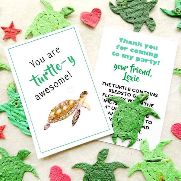 24 Blumensamen-Papierschildkröten zum Valentinstag – pflanzbare Geschenkkarten für Geburtstagsfeiern
