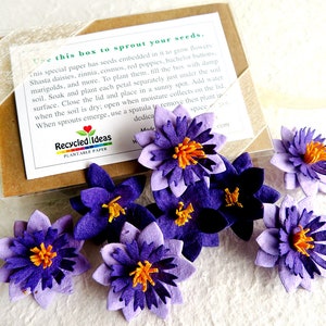 Purple Seed Paper Flowers Gift Box Set - Realistic Three Dimensional Paper Flowers Gardening Gift