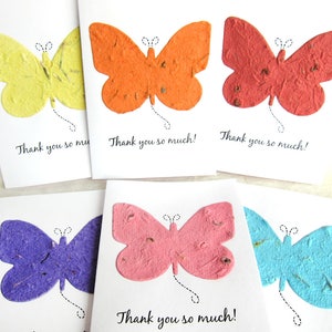 Plantable Seed Paper Cards Your Choice Style Thank You Happy Birthday New House Father's Day Fishing Thank You- Butterfly