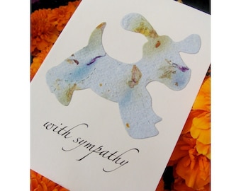 Pet Sympathy Card Plantable - Dog or Cat - Forget Me Not Flower Seeds