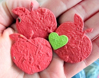50 Flower Seed Paper Apples Confetti - Teacher Appreciation Week - Plantable Apples - DIY Teacher Thank You Card Supplies