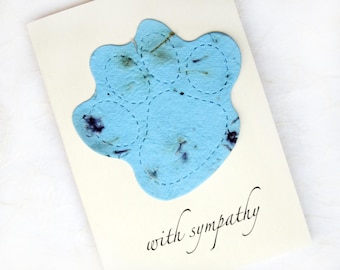 Plantable Pet Sympathy Card - Dog or Cat - Forget Me Not Flower Seeds
