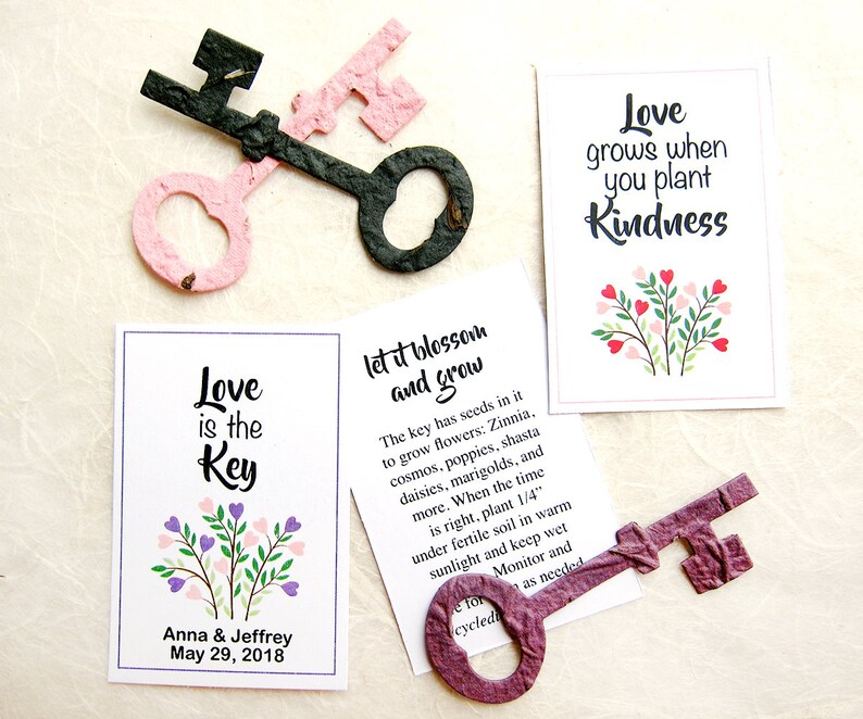50 EcoFriendly Seed Paper Skeleton Keys Wedding Favors  image 2
