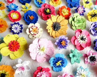 Seed Paper Forever Flowers - Assorted 3 dimensional Flowers - Black-Eyed Susans Cornflowers Daisy Poppies Marigolds and more