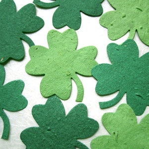 GRANDI quadrifogli di carta con semi di fiori - Bomboniere per matrimonio celtiche - Quadrifogli portafortuna - Quadrifogli