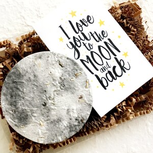 Seed Paper Love You to the Moon and Back - Regalo BFF - Biglietto per il primo anniversario