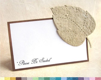 50 Please Be Seeded Place Cards - Flower Seed Paper PDF Template with Plantable Seed Paper