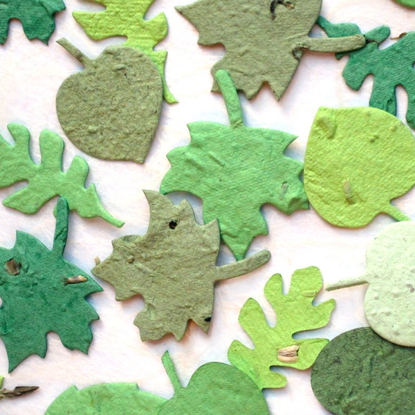 100+ Flower Seed Paper Confetti Leaves - Greenery - Wedding Favors Leaf Confetti - Plantable Paper Leaves