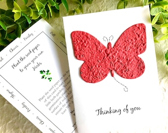 Herb Seed Paper Butterfly Thinking of You Card