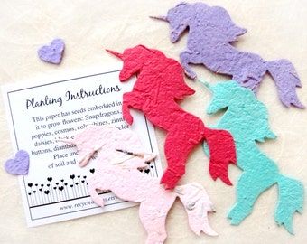 12 Plantable Unicorn Favors – Seed Paper, Birthday Party Princess