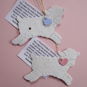 12 Seed Paper Lamb Baptism Favors Baby Shower Seed Favor Plantable Paper Lambs DIY Hearts image 9