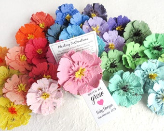 Handmade Seed Paper Flowers -  Anemonies Poppies Carnations - Your choice of color