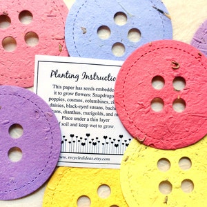 24 BIG Seed Paper Buttons Baby Shower Favors Plantable Paper Cute As A Button Baby Shower image 1