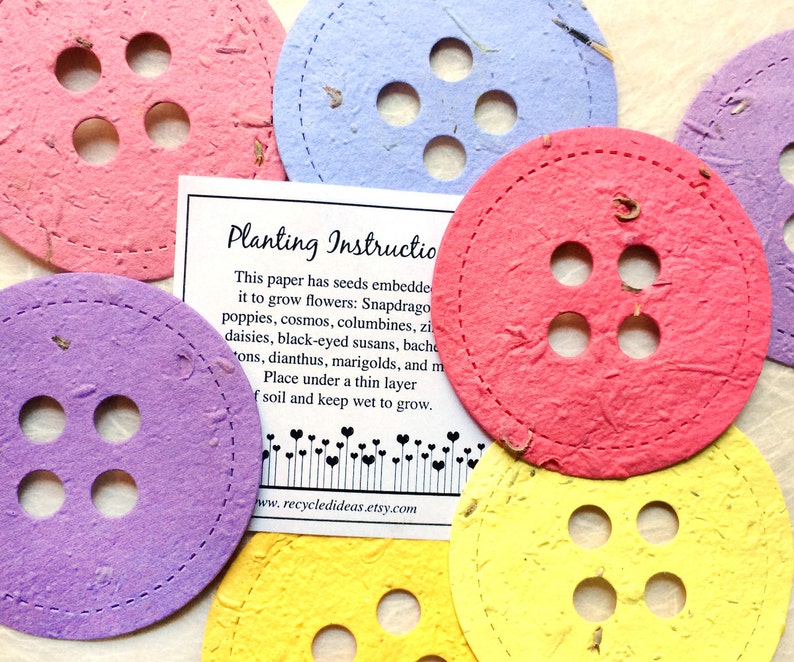 24 BIG Seed Paper Buttons Baby Shower Favors Plantable Paper Cute As A Button Baby Shower image 1