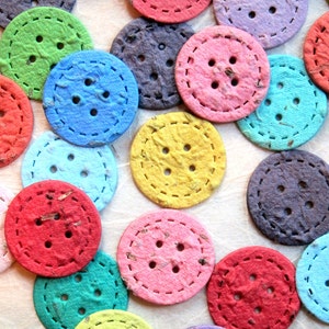 12 Cute as a Button Baby Shower Favors Flower Seed Paper Buttons Confetti Eco Friendly Recycled Paper image 2