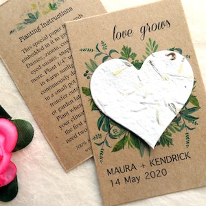 Flower Seed Paper Wedding Favors Eco Friendly Love Grows Plantable Cards image 1