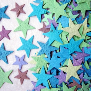 100+ stelle di carta con semi di coriandoli - stelle di carta con semi di fiori piantabili