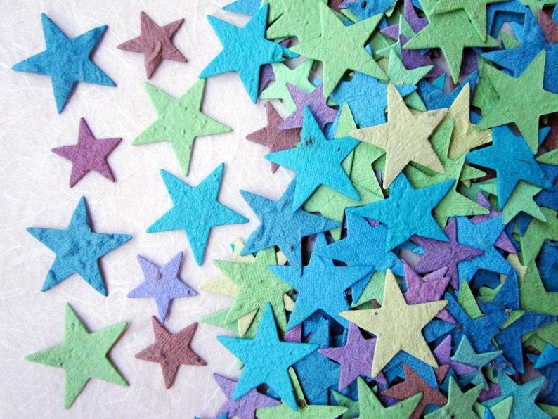 100 Seed Paper Stars Confetti Flower Seed Stars Plantable Paper image 1