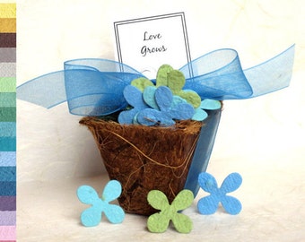 36 Sustainable Wedding Favors with Flower Seed Paper - Custom Personalized Biodegradable Flower Pots