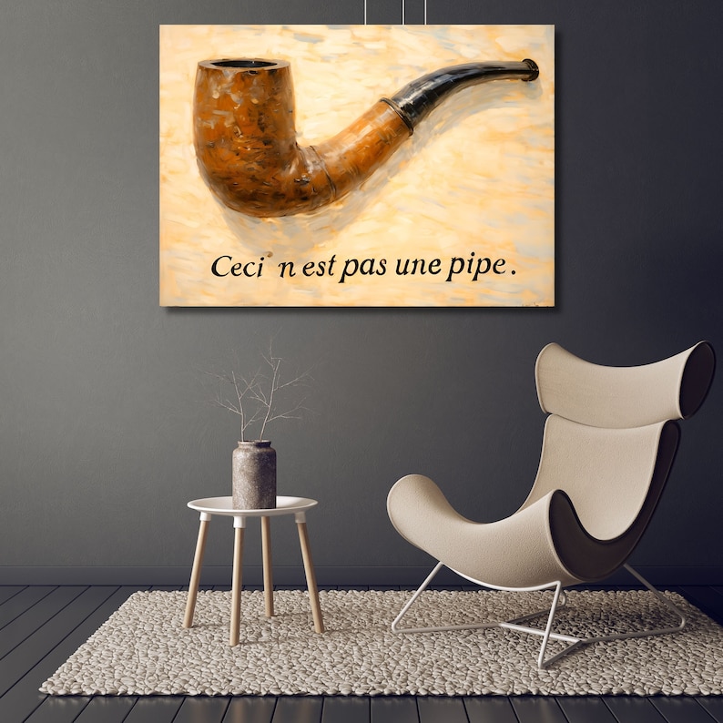 Ceci Nest Pas Une Pipe/rene Magrittethe Treachery of Images Canvas,vintage Art,canvas Print