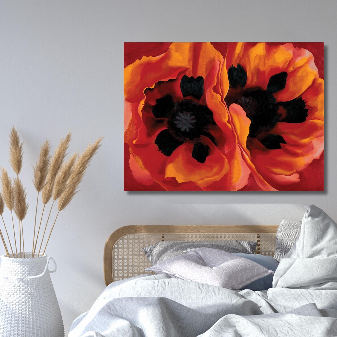 Georgia O'keeffe-oriental Poppies Landscape Canvas,painting,landscape ...