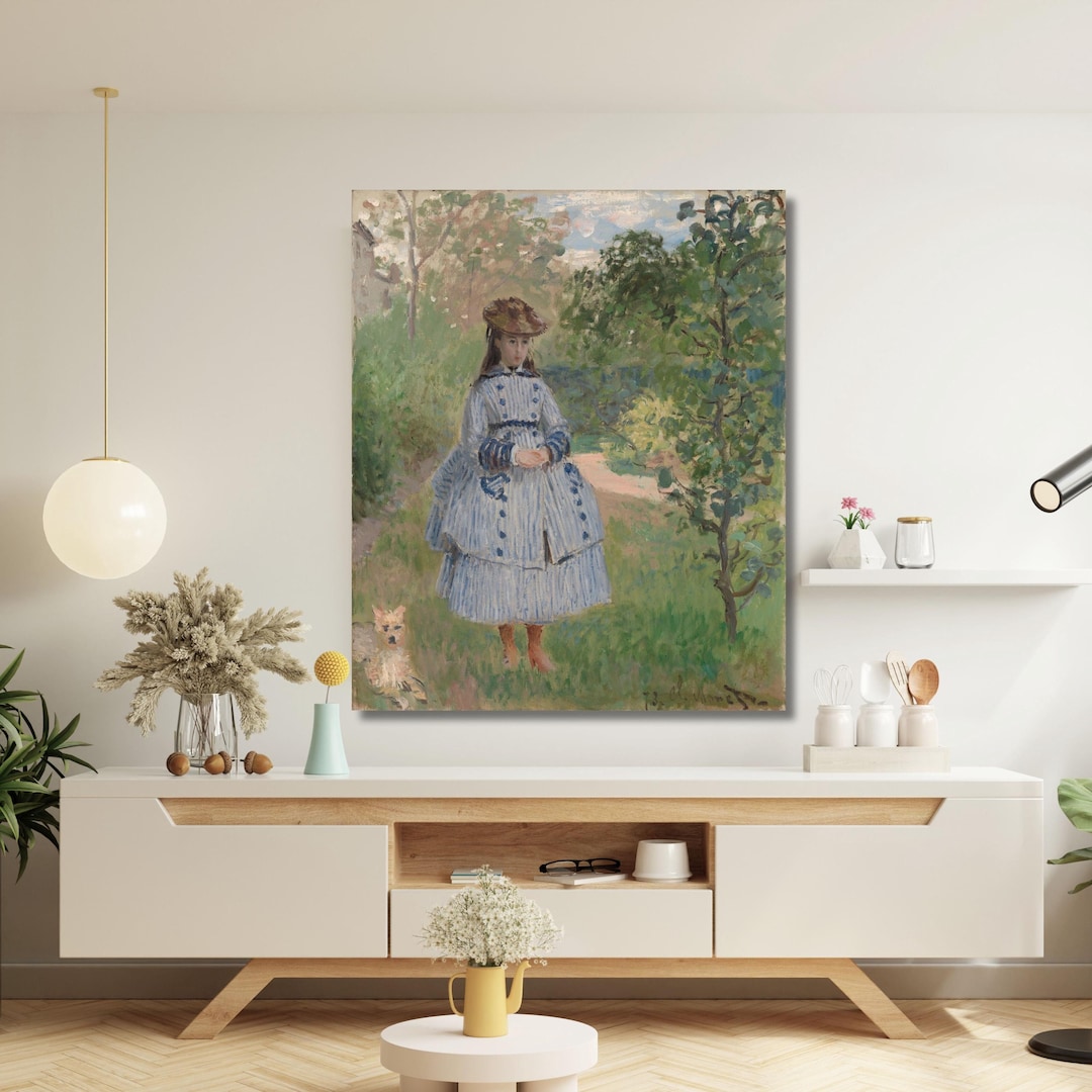 Claude Monet-girl With Dog Canvas,decor,modern Wall Art,canvas Print ...