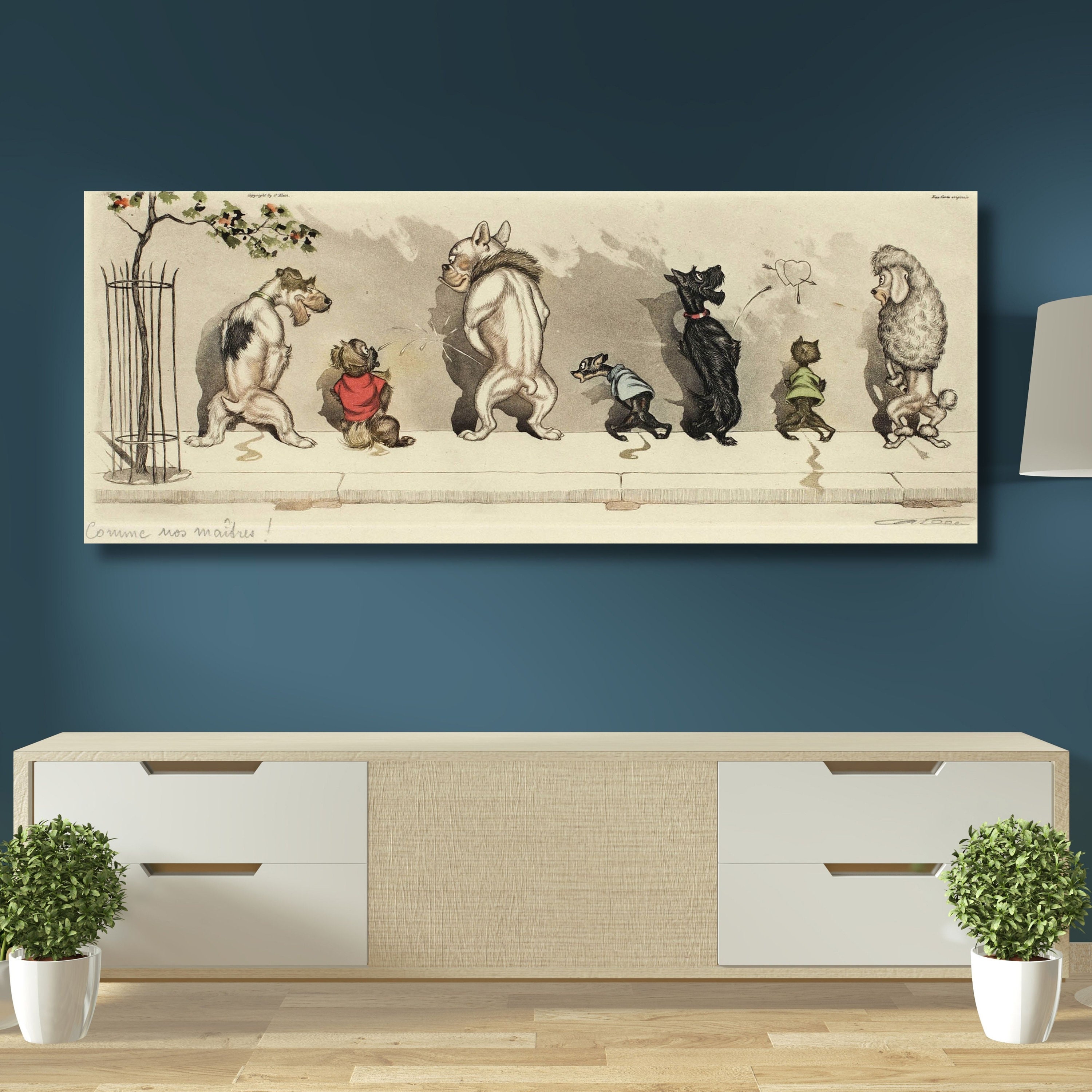 Boris O'klein-dirty Dogs of Paris Canvas Gallery Wrapped or
