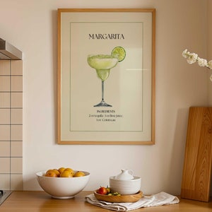 Margarita Digital Wall Art Print Bar Cart Decor Cocktail Recept Poster Party Signature Drink Sign Trendy Bar Poster Tequila Printable