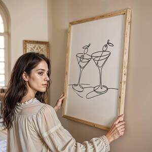 Martini muurkunst martini minnaar print cocktail print handtekening drankje bord klassieke cocktail kunst bar winkelwagen decor thuisbar poster afdrukbare