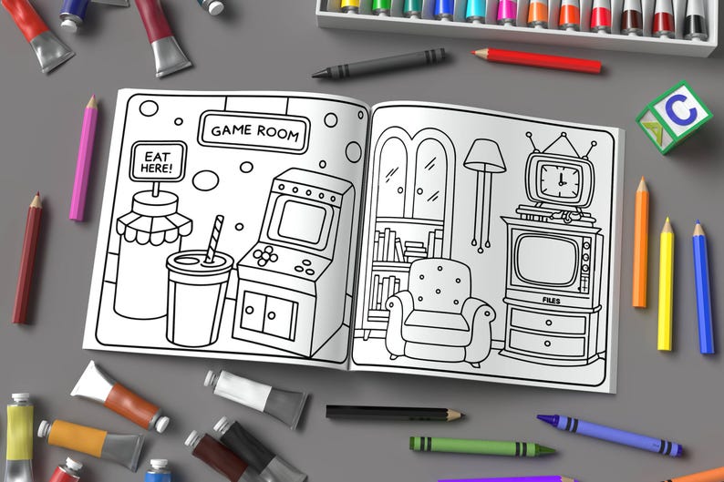 60 Cozy Spaces Coloring Pages Easy Coloring Pages Activity Sheets for